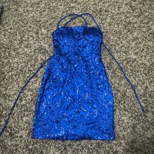 Blue Sequin hoco Dress